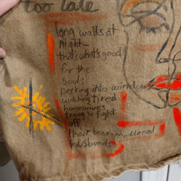 Men's  Custom Hand Painted/ Graffiti Prison Issued Jacket - Picture 8 of 12